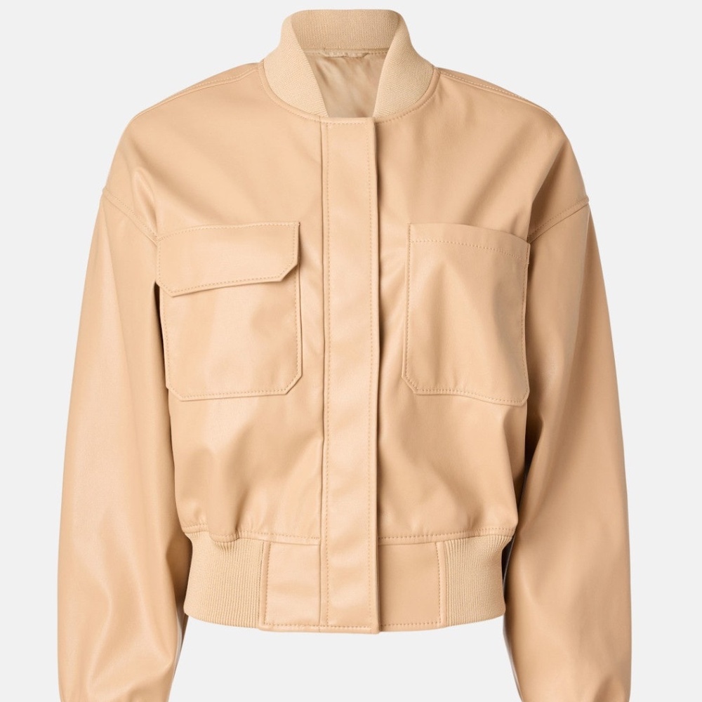 3.1 Phillip Lim x RTR, Faux Leather Mixed Pocket Bomber Size XS